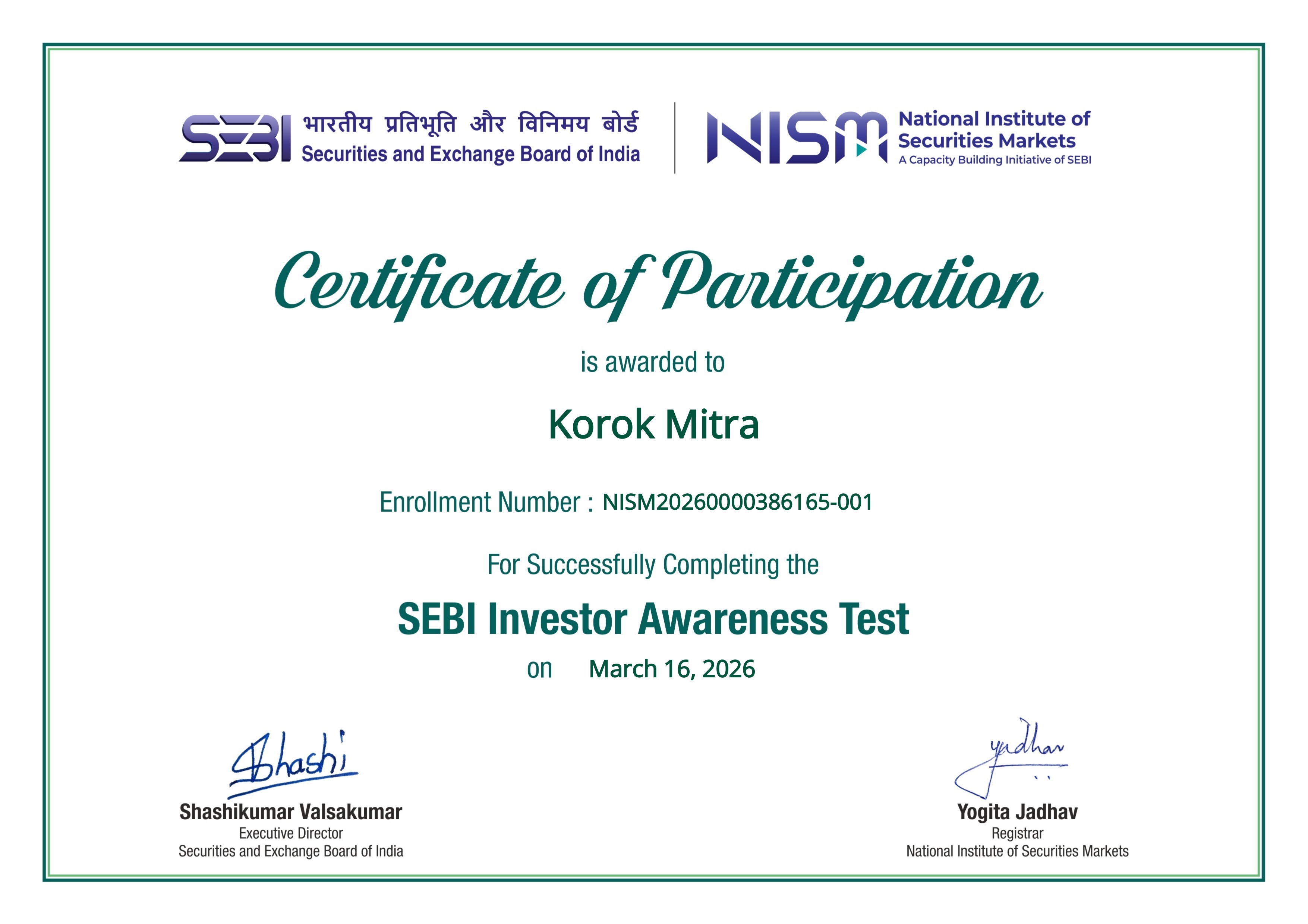 SEBI Investor Awareness Certification preview